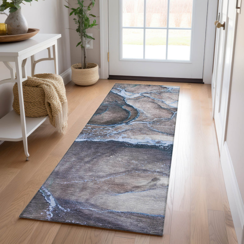 Alfonzo Washable Abstract Indoor / Outdoor Rug, Runner 2'3" x 7'6"