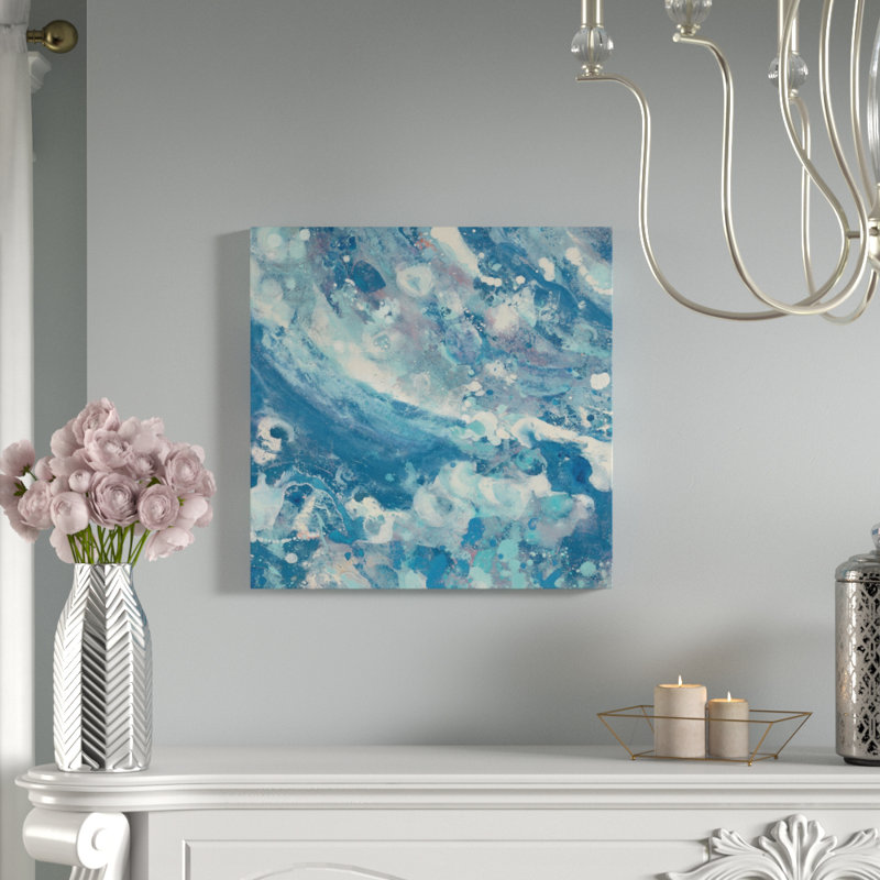 Eau IV, reproduction d'art sur toile tendue, H 18 po x l 18 po x P 1,5 po, Toile avec cadre noir, Pas de tapis