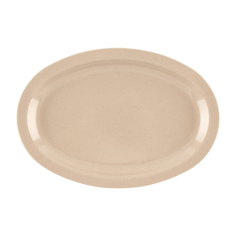 Sandstone Beige Melamine Oval Serving Platter, 12"