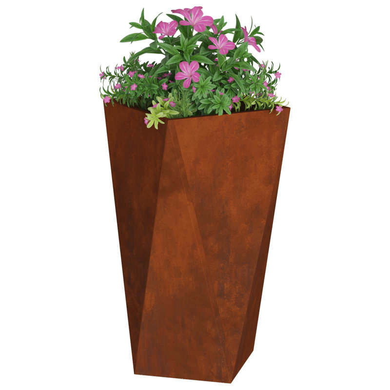 Planter Box, 75cm H x 40cm W x 40cm D, Rusty