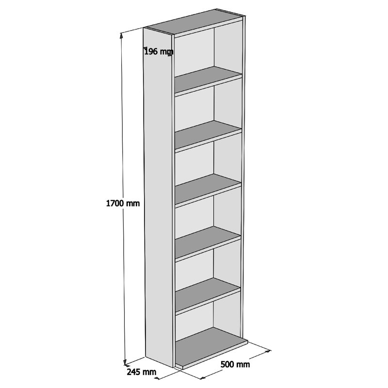 Bibliothèque standard H 66,93 "x l 19,69" Dennie, Noyer