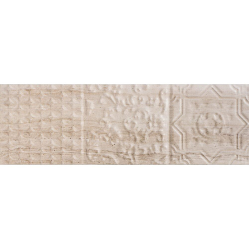 Jones 12" x 4" Polished Ceramic Tile, Beige