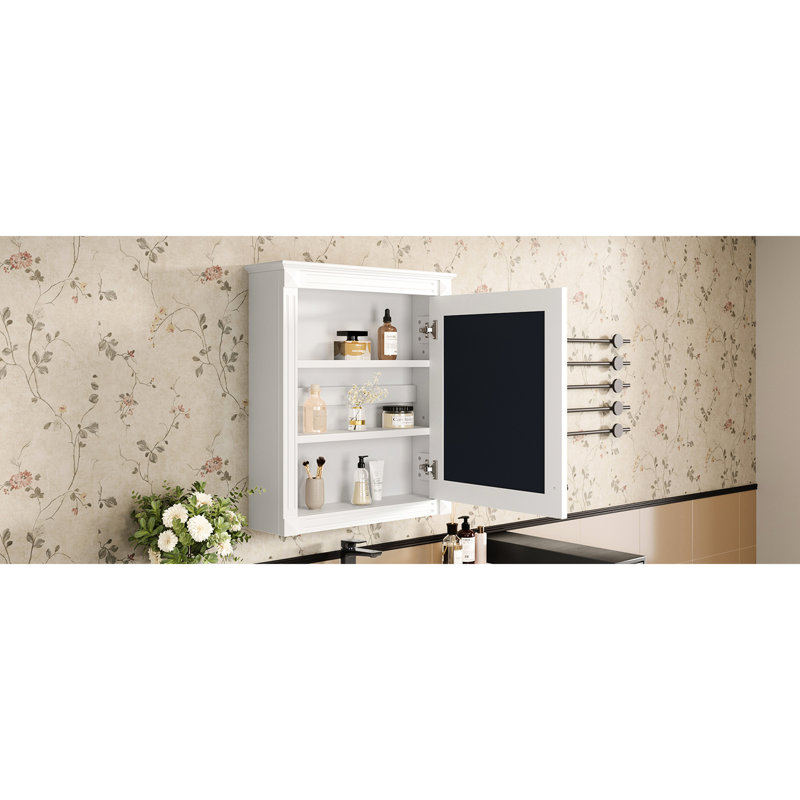 Armoire à pharmacie murale - Tablettes intérieures réglables, pratique pour une utilisation dans la salle de bain, Blanc