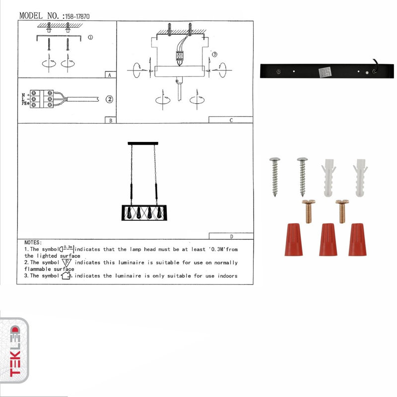 Ahkeel 4 - Light Kitchen Island Chandelier
