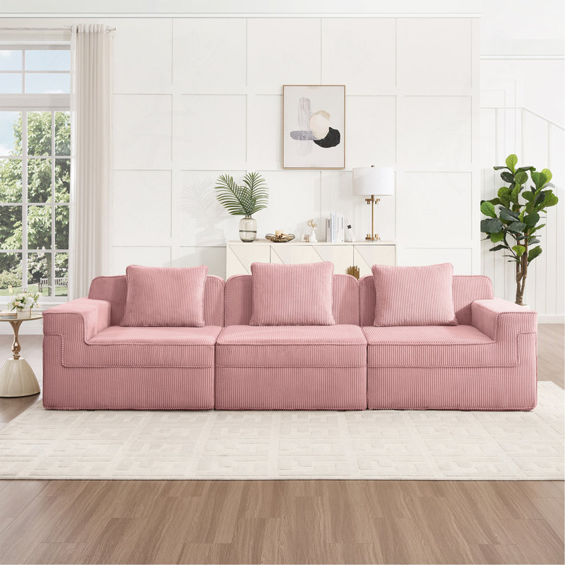 Modern Modular 3-Seat Sofa Couch