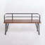 Banc industriel industriel en bois d'acacia et en métal