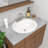 20" L x 18" W White Oval Ceramic Drop-In Bathroom Sink with Overflow
