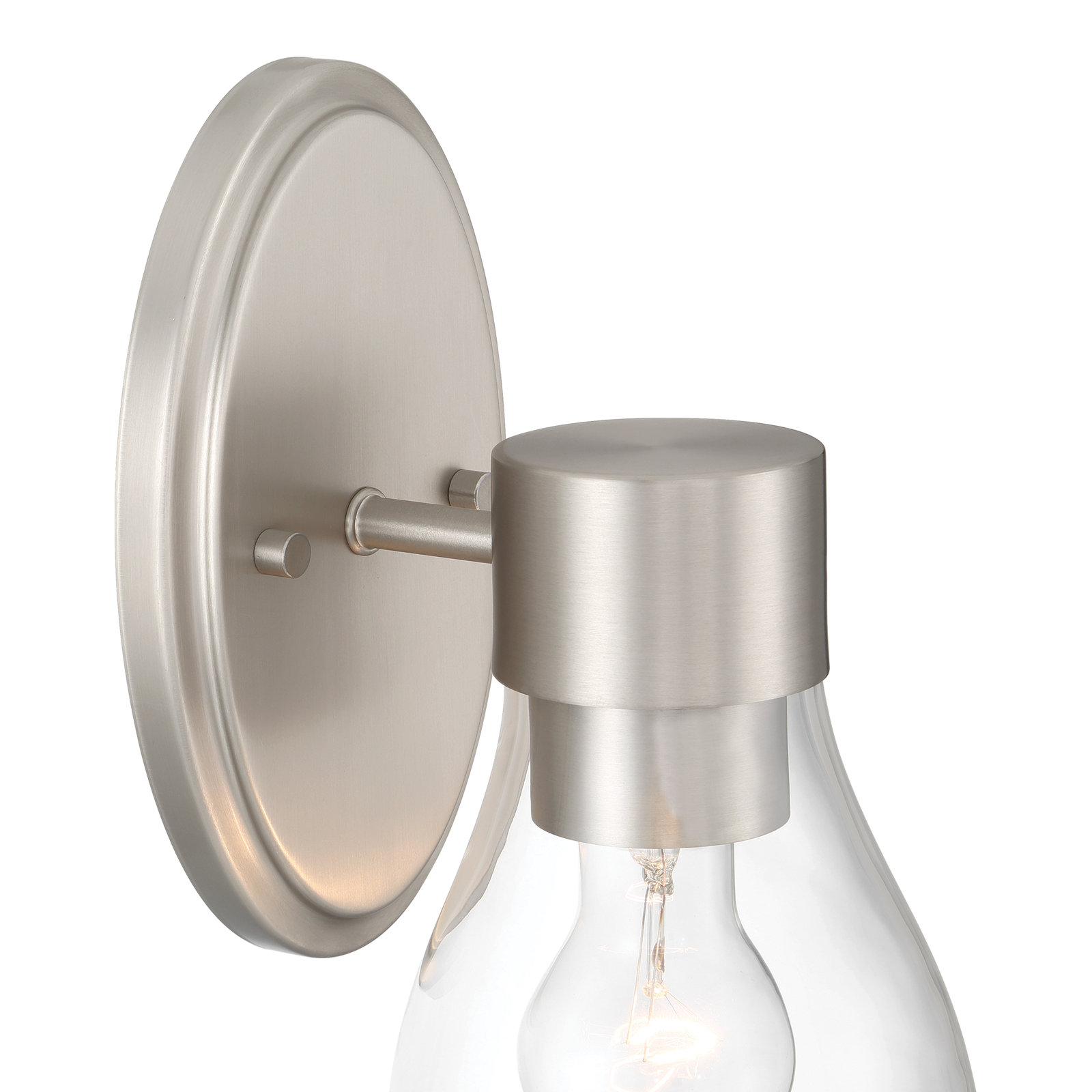 Jessa Single Light Dimmable Wallchiere, Brushed Nickel