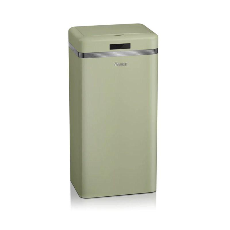 Retro Metal Motion Sensor Kitchen Trash Can - 45L, Green