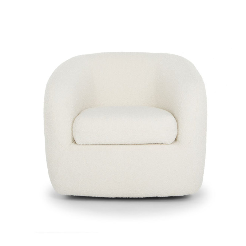 Fauteuil pivotant en polyester 33 po Monty, Blanc