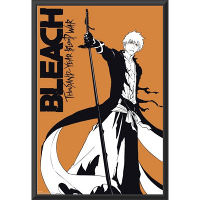 Bleach - TYBW Thousand Year Blood War - Ichigo - 24 x 36 po - affiche encadrée en bois avec verre plexi