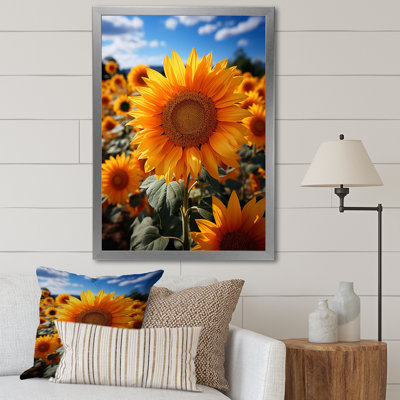 Jaune jaune vert tournesol Sunshine Blooms I - impressions sur toile florales et botaniques