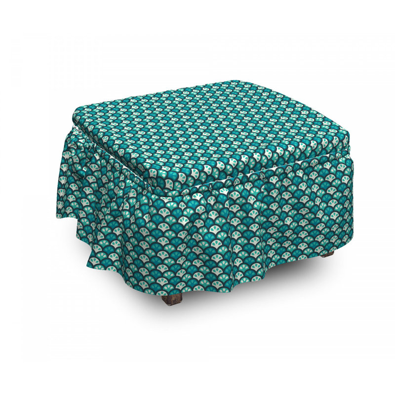 Ensemble de housse pour repose-pieds coussin de boîte 2 pièces abstract agrumes