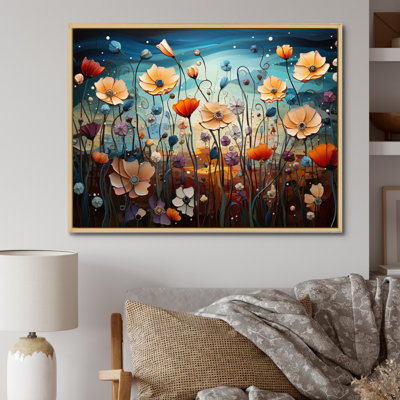 "Floral Rhapsody Pointillism Dot", reproduction d'art sur toile