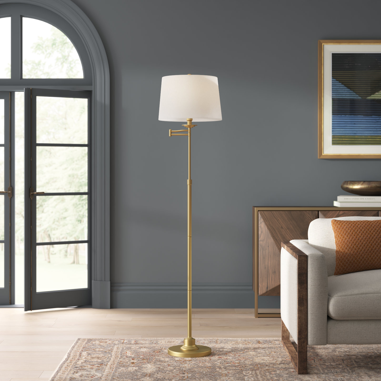 Rosalie 64.25'' Swing Arm Floor Lamp
