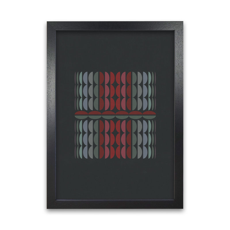 Abstract Shapes On Grey Original - Print, 42cm H x 30cm W x 3cm D, Black Frame