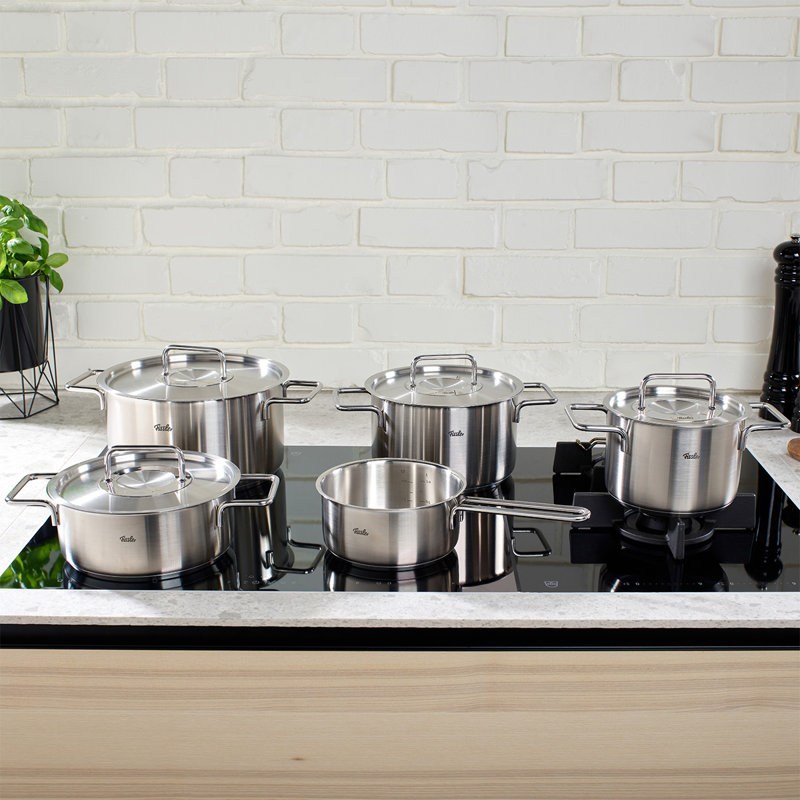 Fissler® Pure Collection Stainless Steel 9-Piece Cookware Set with Metal Lids