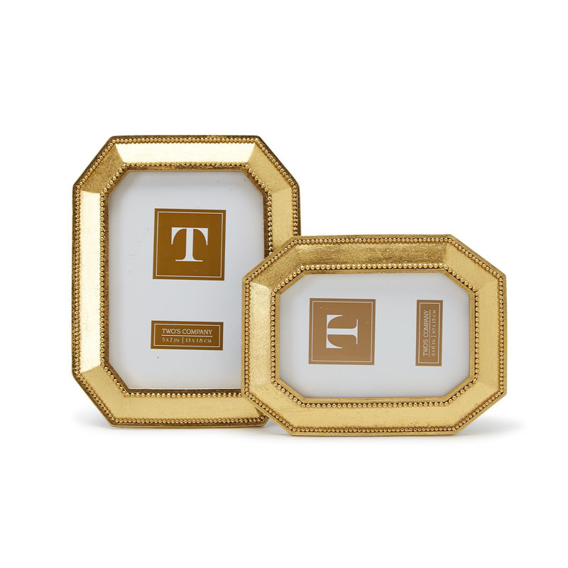 Beads Of Gold Set Of 2 Photo Frame