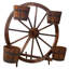 Pot à fleurs en bois avec roues en chariot pour l'intérieur et l'extérieur - Décoration de jardin brun rustique