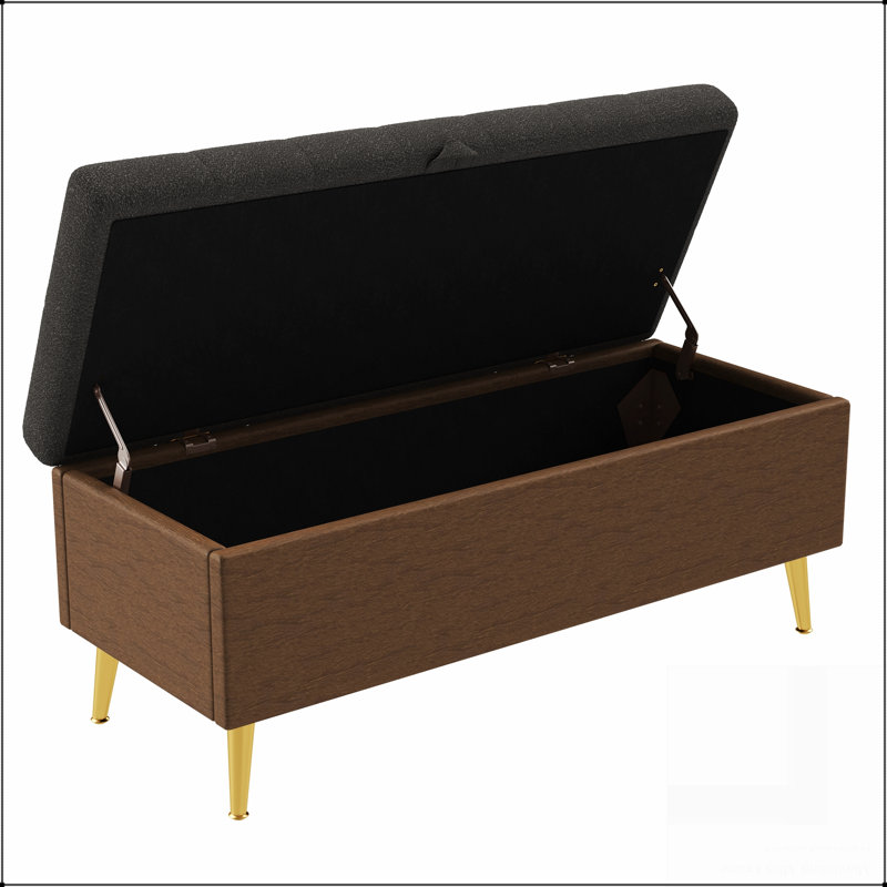 Banc de rangement avec repose-pieds Modern, Gris