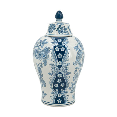 Porcelain Lidded Jar - Blue/White