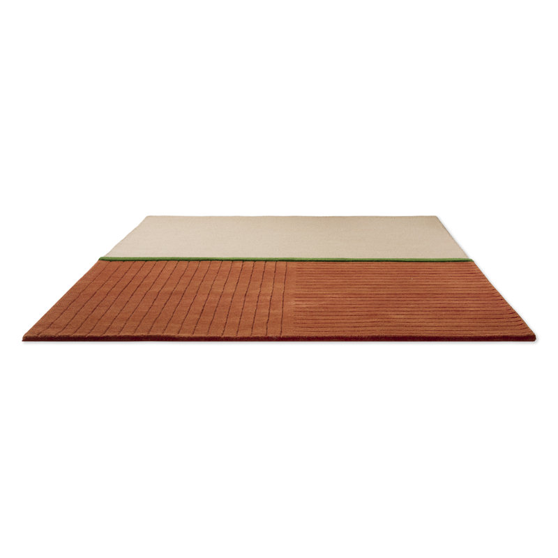 Decor Rectangle Estella Hand Tufted Wool Area Rug in Brown/Beige/Green, Rectangle 6'7" x 9'2"