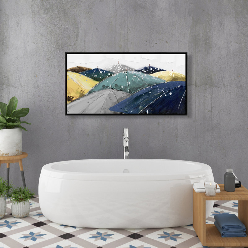 Umbrellas - 24"x48" Framed canvas