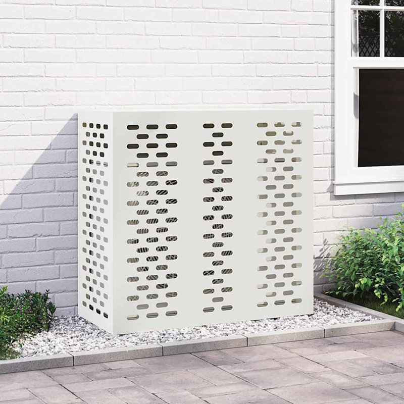 Housse pour climatiseur vidaXL - blanc, acier de 43,31 po x 19,69 po x 41,34 po, H 41,3 po x l 43,3 po x P 19,7 po