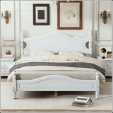 Full Size Retro Platform Bed with Wooden Slat Support