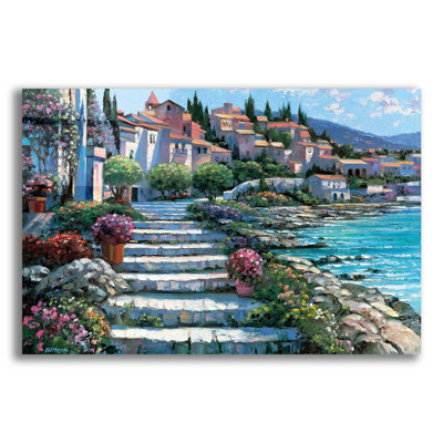 «Steps of St. Tropez» par Howard Behrens - peinture sans cadre