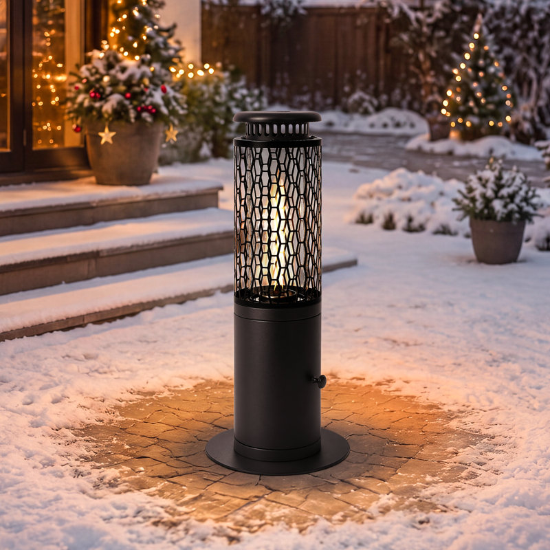 Chauffage de terrasse à granules de bois de 58 cm (23 po), foyer extérieur avec flamme visible