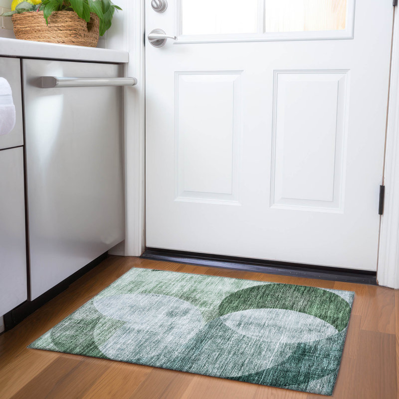 Tapis intérieur / extérieur lavable à la machine Cicel ACN1140 Seafoam, Rectangle 1 pi 8 po x 2 pi 6 po