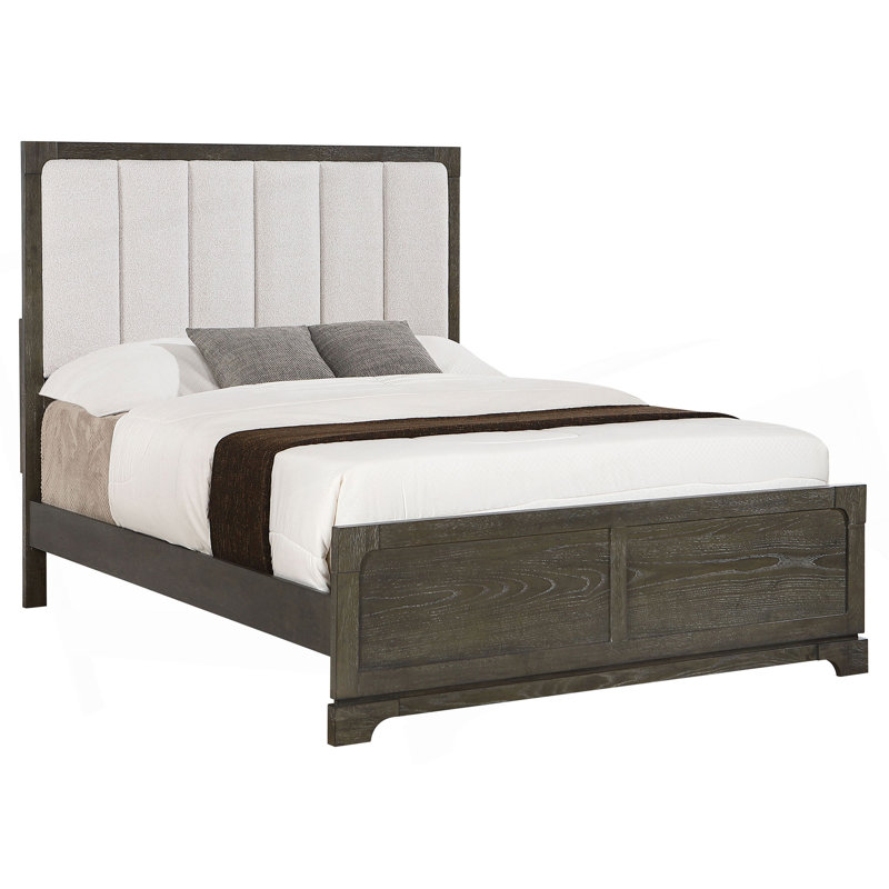 Harbington Dark Cocoa Upholstered Queen Panel Bed