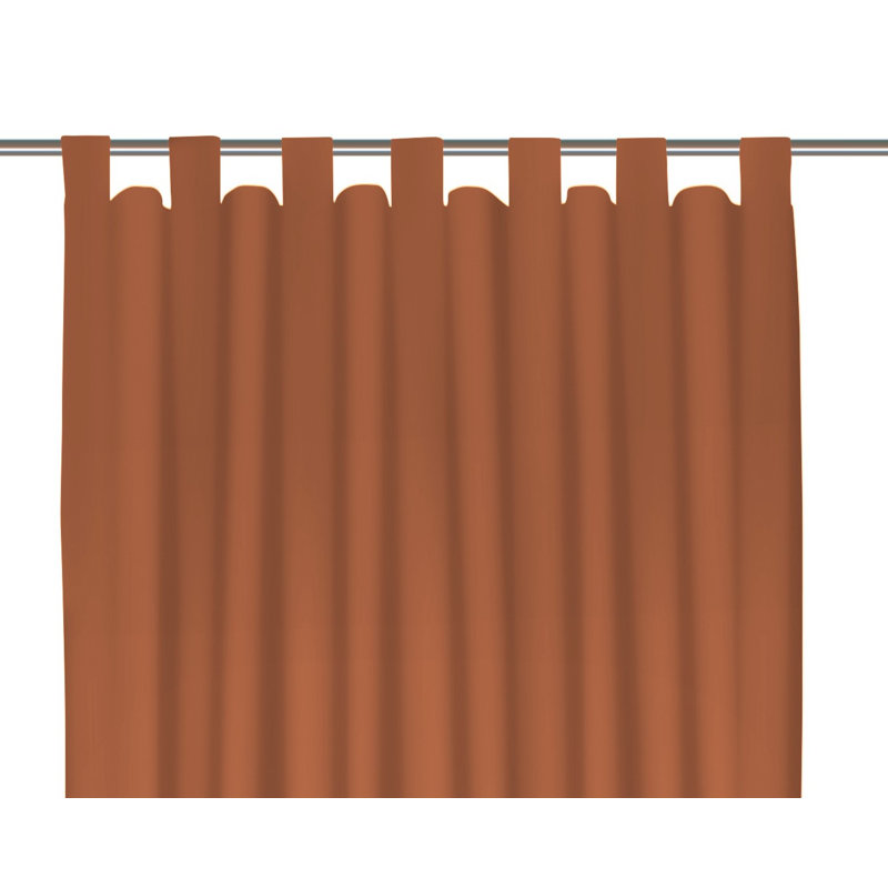 Polyester Blackout Tab Top Curtain Panel, 142cm Width x 295cm Drop, Terra