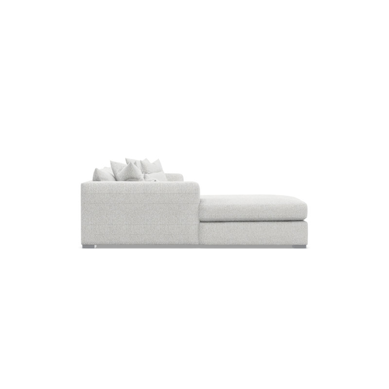 Chaise Sectional, Cream Polyester