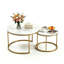 Table d'appoint 2 pièces ronde avec structure en métal et tables d'appoint en bois-548943341-550080724