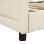 Lit de jour simple rembourré avec tête de lit à rayures classique et structure en bois beige pour une utilisation à long terme-129631061