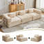 Canapé à compression, canapé-lit convertible au sol avec structure de forme fixe, canapé modulaire désossé, aucun assemblage requis, tissu chenille, pour la chambre du salon-331288489