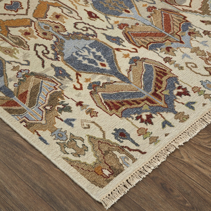 Leylan Wool Ikat Area Rug in Tan, Rectangle 3'6" x 5'6"