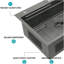 Gunmetal Black Drop in Waterfall Kitchen Sink - 33*22 inch Single Bowl 16 Gauge Stainless Steel Ledge Workstation Kitchen Sinks with Pull-Out Faucet & Cup Washer, Unique Waterfall Design