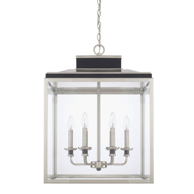 Tux 6 - Light Steel Dimmable Lantern Square / Rectangle Chandelier