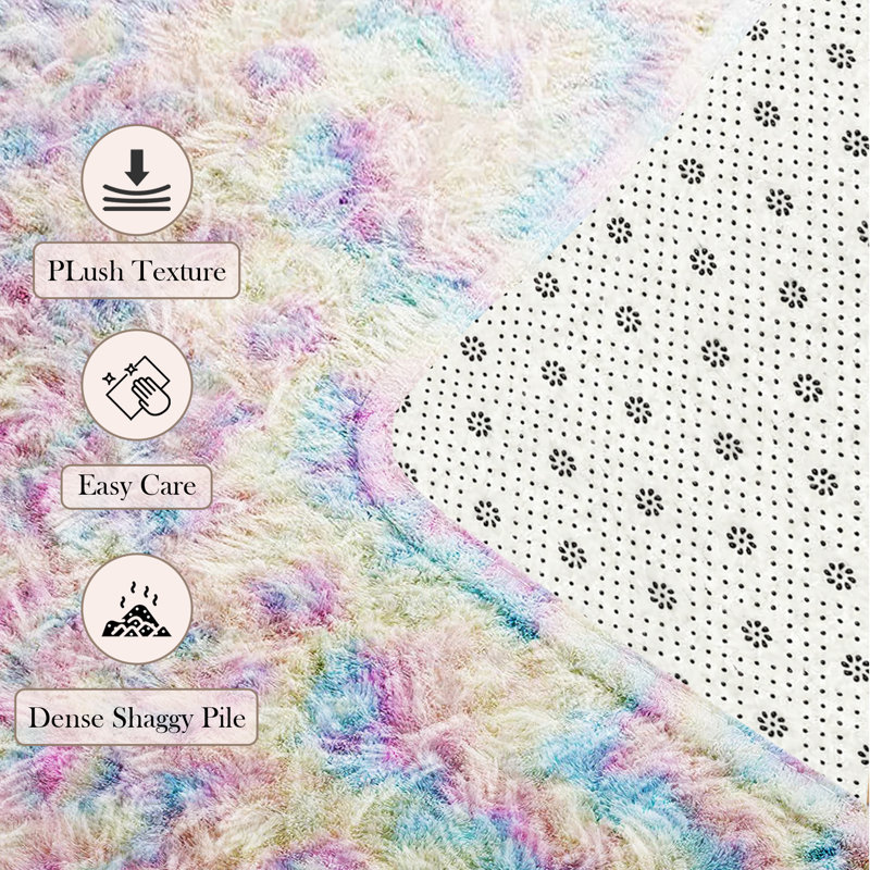Adela Rectangle Shaggy Area Rug, Runner 80 x 300 cm