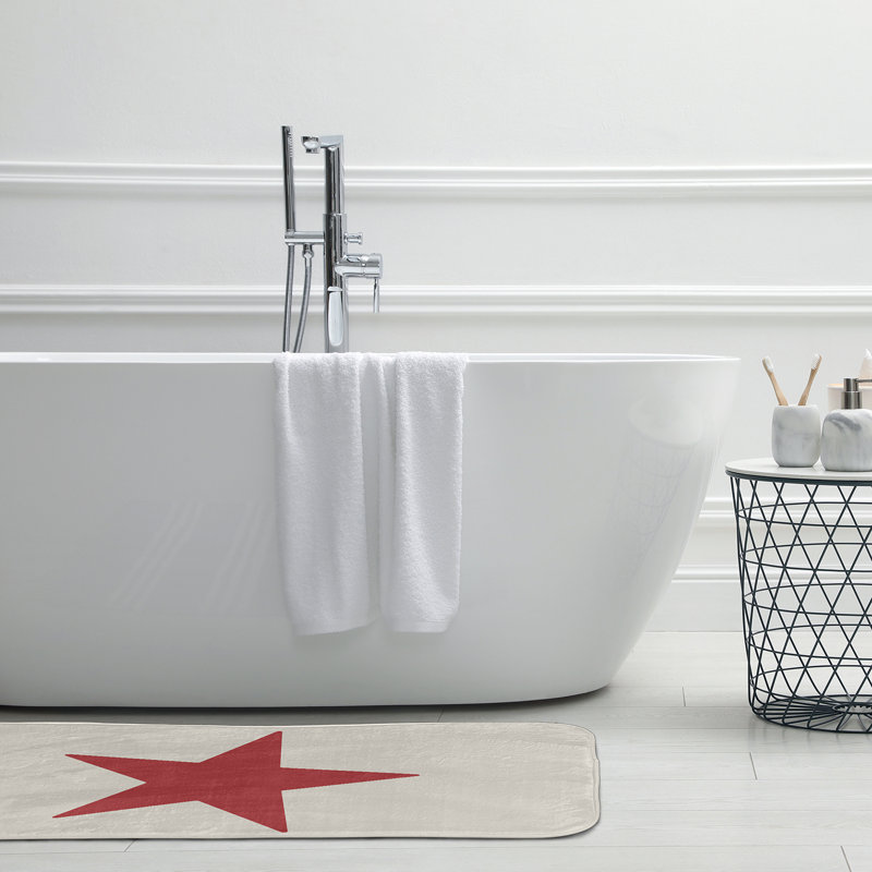Tapis de bain, L 17 po x L 24 po, Rouge