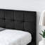 Cadre de lit double capitonné double, cadre de canapé-lit avec dossier confortable et accoudoirs, lit double pour chambre à coucher, salon, velours, noir (80,5 po x 59 po x 30,5 po)-314021061-314021057