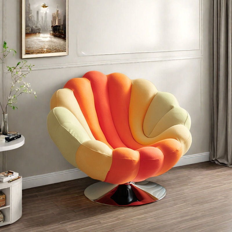 Siège pivotant haut de gamme, Mélange de polyester orange / jaune