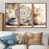 Toile avec cadre flottant brun