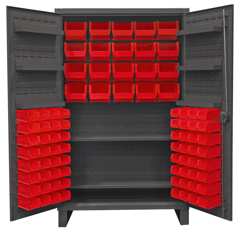 Single Storage Cabinet ( 78'' H x 48'' W x 24'' D), Red