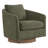 Moss Green Swivel Accent Chair with Solid Wood Base-122425419