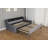 Daybed With Trundle, Upholstery Daybed With LED Light ＆ Charging Station, Velvet Day Bed With Wood And Metal Frame