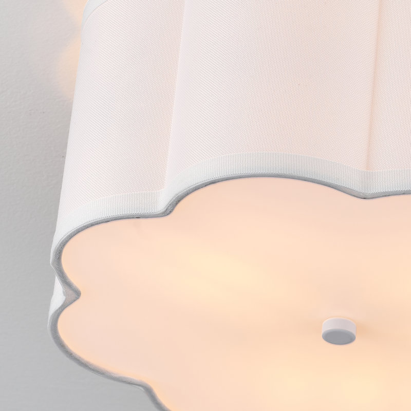 Plafonnier semi-encastré Modern, Blanc, H 6 po x l 13,2 po x P 13,2 po